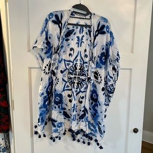 Moss Rose Women's Beach Cover up Swimsuit Kimono with Bohemian Floral Print